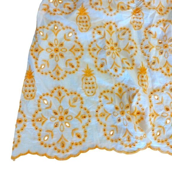 Cato Orange Floral Embroidered Eyelet Scallop Tank Large NWOT - Picture 6 of 12